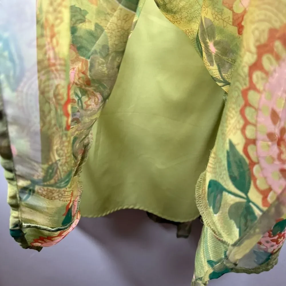 Green Paisley Layered Whimsical Fairy Paisley Floral Skirt Size 2X